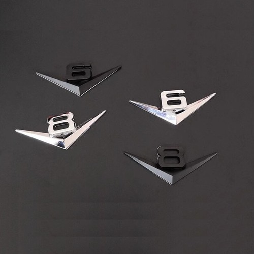 V6/V8 Emblem Schriftzug Auto Aufkleber Logo 3D dreidimensional Metall emblem a - Bild 8 von 13