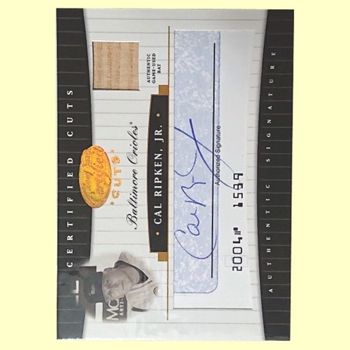 Cal Ripken Jr 4/25 2004 Leaf Certified Cuts Authentic Signature AUTO Used Bat F - Picture 2 of 12