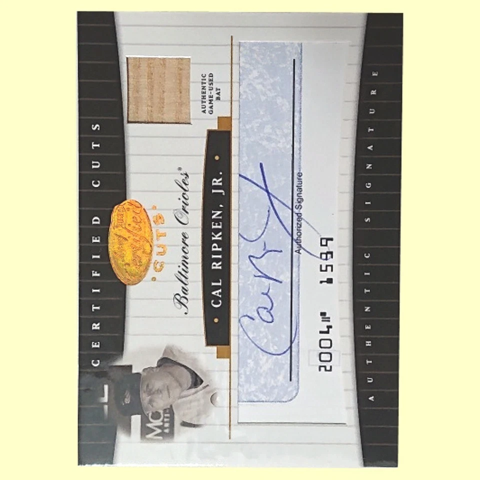Cal Ripken Jr 4/25 2004 Leaf Certified Cuts Подлинная Подпись Б/у Бита F - Изображение 2 из 4