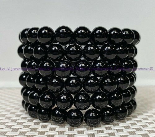 Wholesale 6pcs Natural Gemstone Crystal Round Bead Stretch Bracelet 7.5in - Picture 36 of 36