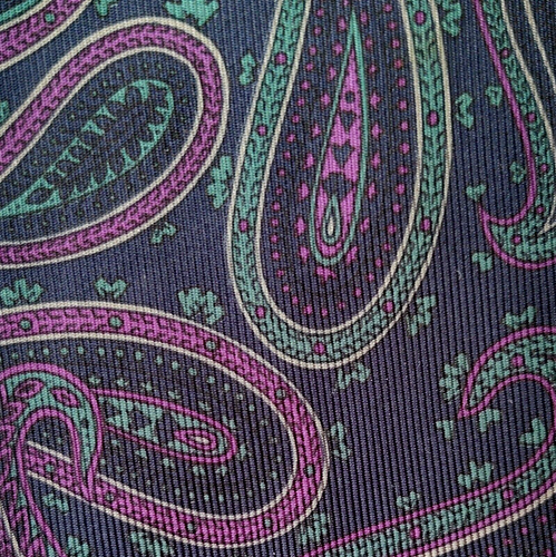 ROBERT TALBOTT Vintage Italian Ancient Madder Tie Paisley Navy/Multi EUC X-LONG - Picture 5 of 5