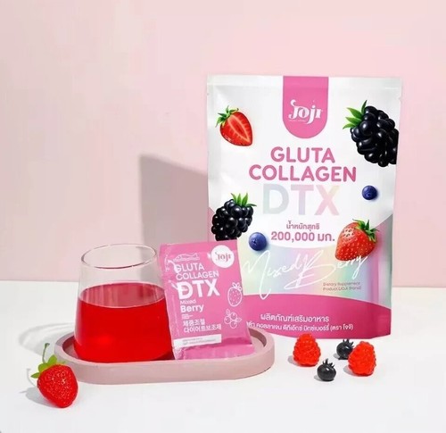 12x JOJI GLUTA COLLAGEN DTX 200,000 mg. Fiber Mixed Berry Young Skin 10 Sachets - Picture 7 of 11