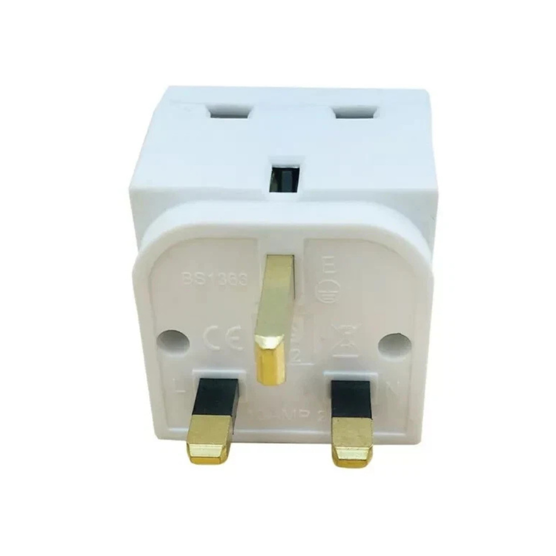 2-Way 3-Pin Plug Adapter  Double Socket Mains Extension-3A Rated UK