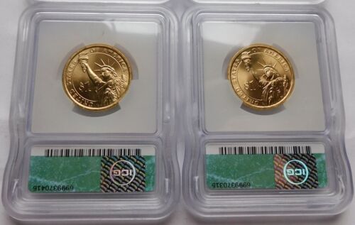 4 Presidential $1 Dollars 2015-PD Lyndon B. Johnson - ICG MS67, Type 1 & 2 Edge - Picture 6 of 6
