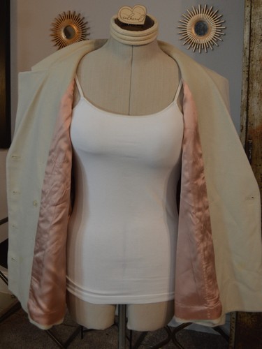 Vintage 90er Jones New York Creme Elfenbein 100 % Wolle Blazer Neu mit Etikett Größe 14 Large - Bild 10 von 10
