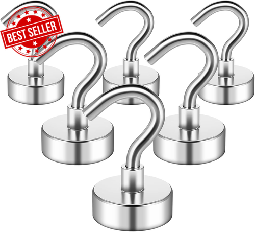 6 Pack 25 LBS Magnetic Hooks, Heavy Duty Neodymium Magnet Hooks for Cruise Cabin - Picture 10 of 12
