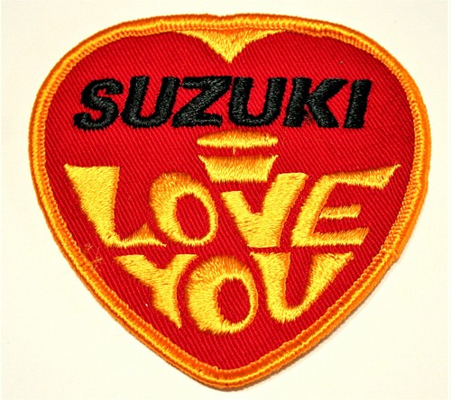 Vintage SUZUKI I Love You Mod Cloth Motor Car Jacket Patch New NOS 1970s Parody - Picture 2 of 3
