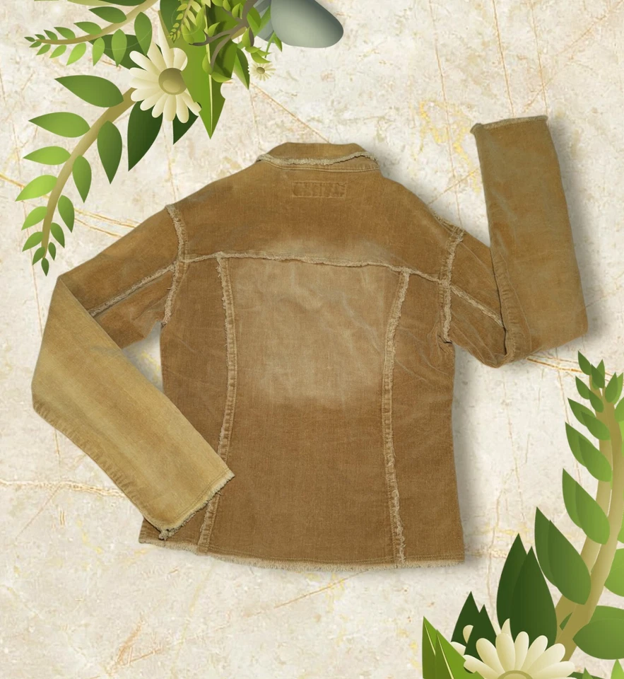 Chaqueta LAZER JEANS Pana MARRÓN CARAMELO FLECOS Abotonados Juniors Talla Grande Foto 2 de 4