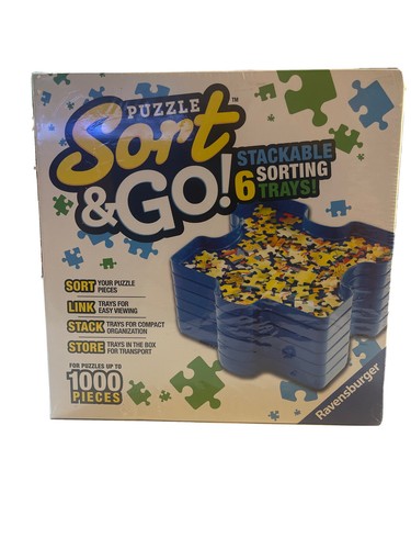 Sort & Go! Jigsaw Puzzle Ravensburger Shaped 6 Sorting Trays 1000 Pieces - Picture 1 of 2