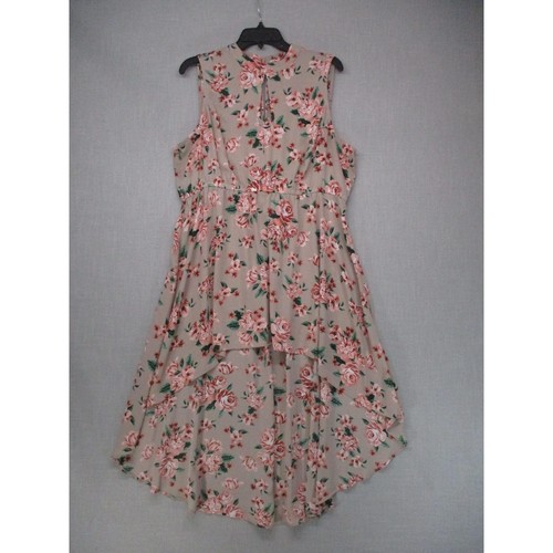 Torrid Beige Floral Boho High Low Trendy Sleeveless Dress Womens Size 1 - Picture 2 of 13