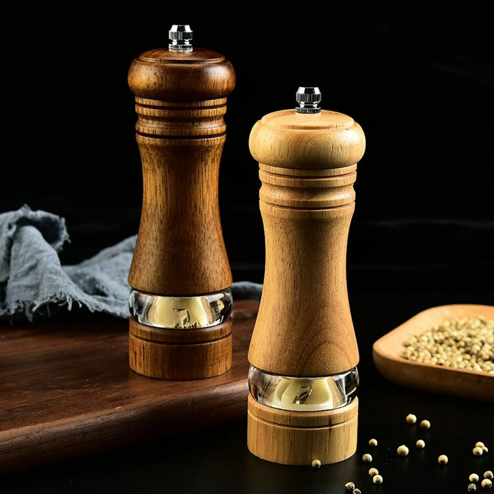 High-quality Salt and Pepper Grinder Set Wood Pepper Mills Shaker