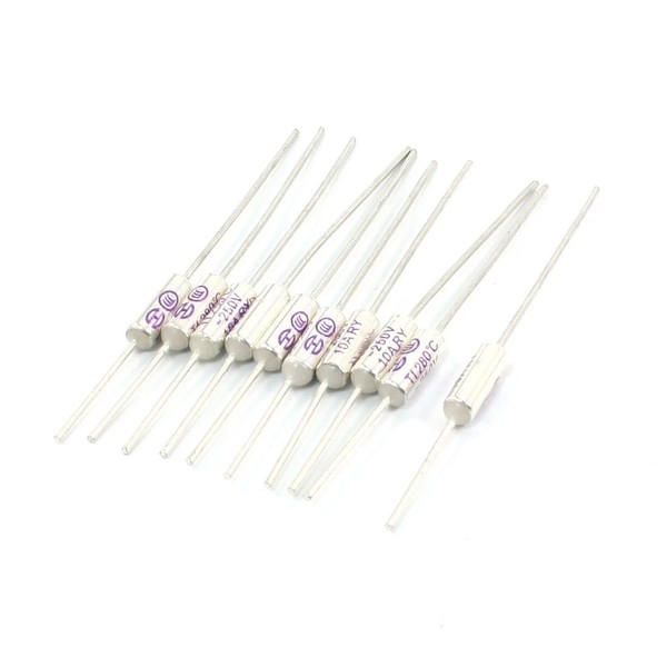 sourcingmap 250V 10A 105℃ Celsius Circuit Cut Off Temperature Thermal Fuse 20 Pcs