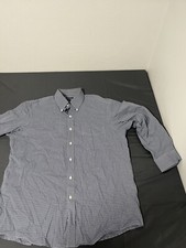 Club Room Performance Mens Blue Check 16.5 Long Sleeve Button Down Shirt 32/33