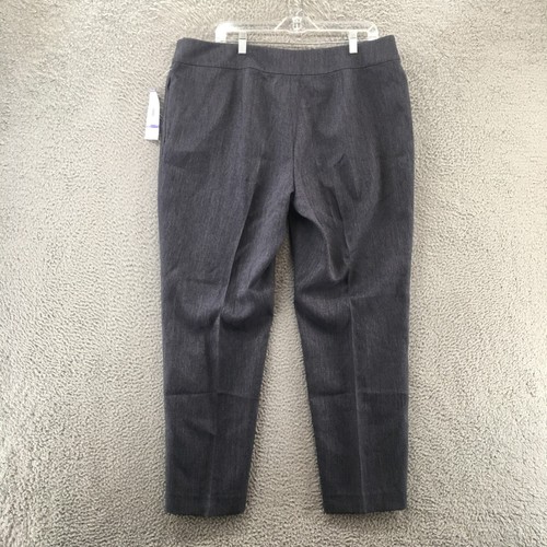 Black Label by Evan Picone Trouser Pants Womens 18 Gray Flat Front Mid Rise Zip - Picture 9 of 12