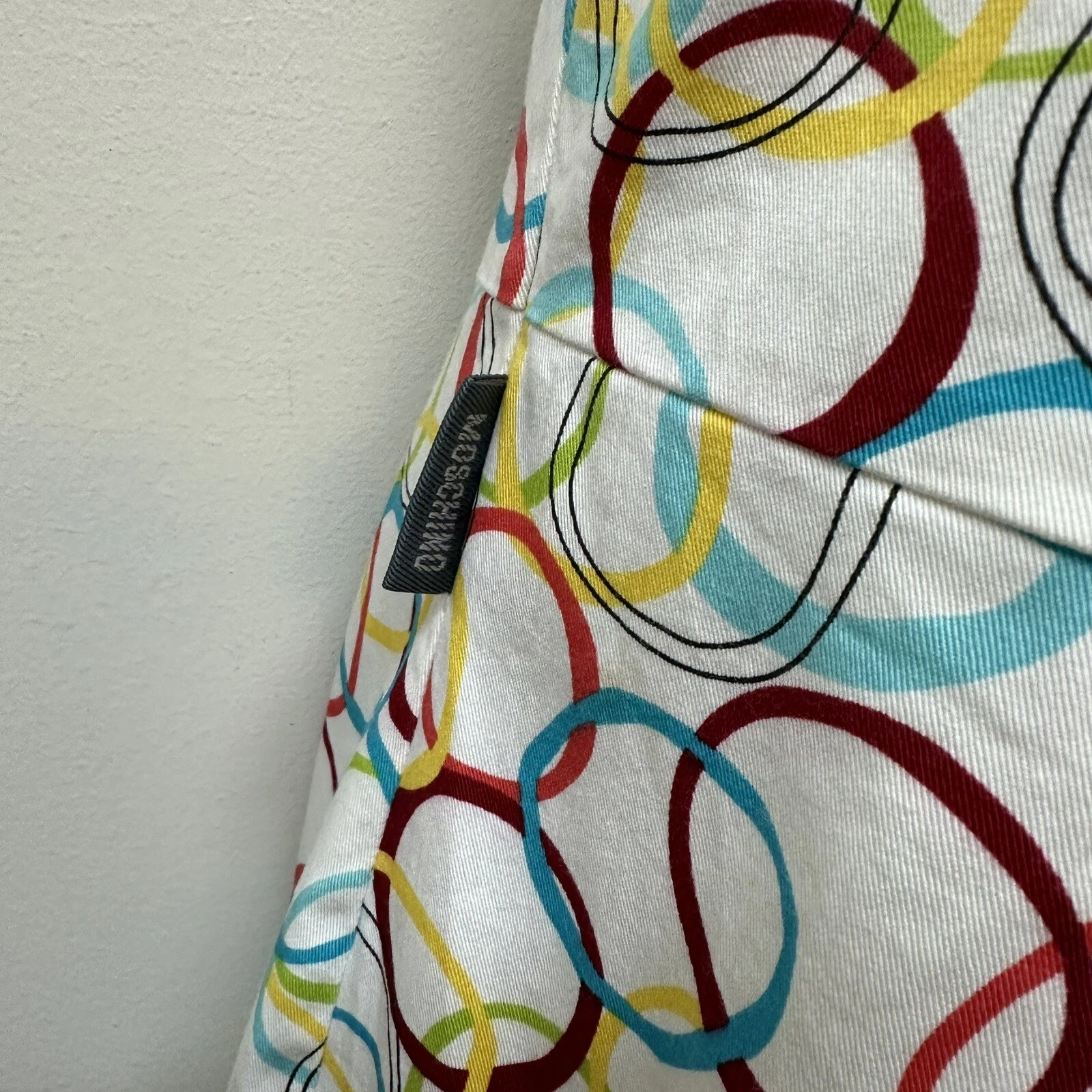 Abito con logo jeans Moschino multicolore stampa cerchio arcobaleno taglia 8