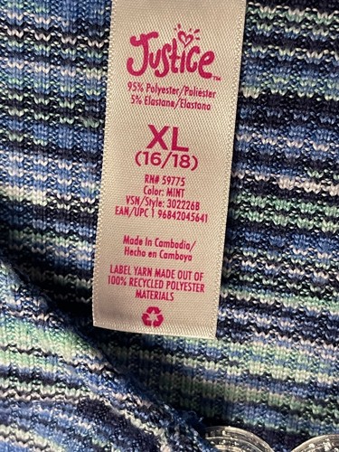 Justice Space Dye Flare Sleeve Top Blue Multiple Sizes - Picture 36 of 50