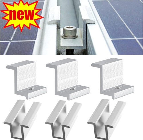 Soporte de riel de panel solar montaje fijación de aluminio abrazadera media/extrema uso en techo nuevo - Imagen 1 de 14