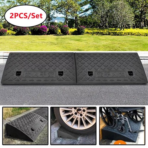 2PCS Heavy Duty Ramp Kerb Ramps Driveway Car Vehicle Threshold Ramp Curb Tool UK - Bild 1 von 10