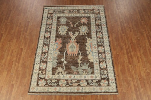 Vegetable Dye Authentic Oushak Turkish Rug 7x10 ft Handmade Wool Carpet - Picture 3 of 21