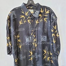 Big Dog Shirt button up  Short sleeve shirt sz Extra Large Black Vintage 