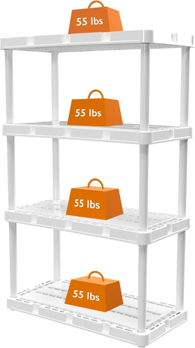 4 Shelf Knect-A-Shelf Ventilated Light Duty Storage Home Organizer with Adjustab - Picture 8 of 9