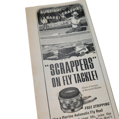 Vtg 1962 Perrine Automatic Fly Fishing Reel Print AD Aladdin 60's - Picture 2 of 4