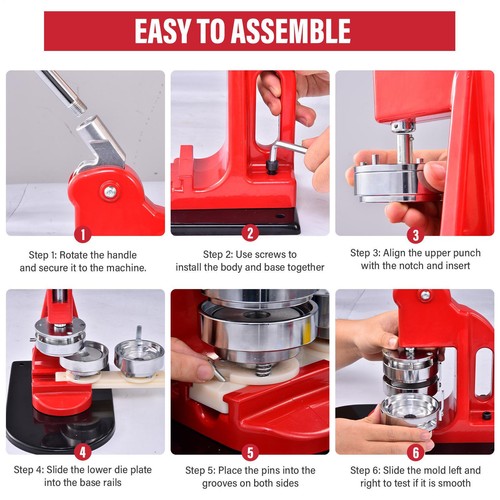 Button Maker Machine Badge Pin Machine 1.25"+2.28"+3" 300 Free Parts Press Kit - Picture 3 of 11