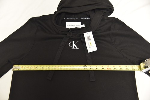 Calvin Klein - Sweatshirt Kleid langarm mit Kapuze - schwarz - mittel - neu mit Etikett - Bild 3 von 11