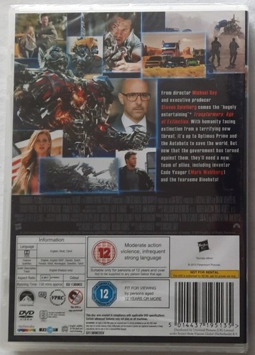 TRANSFORMERS - AGE OF EXTINCTION - MARK WAHLBERG - REG 2 PAL DVD - NEW & SEALED - Picture 2 of 2