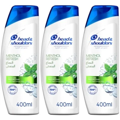Head & Shoulders Anti-Dandruff Shampoo Cool Menthol Refresh 400ml x 3