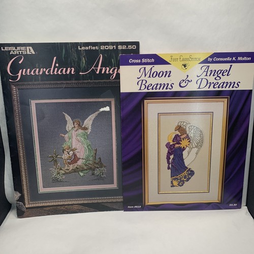 Folleto de punto de cruz haz de luna ángel sueño ángel guardián ángel