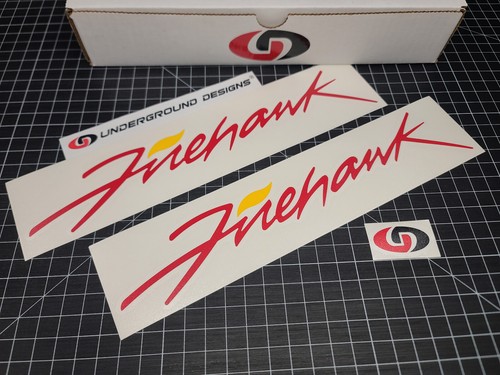 Firehawk Decals (2pk) Racing Door Rocker Stickers Fits Firebird Trans Am LTX LSX - Picture 16 of 28