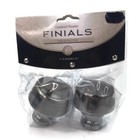 Set of 2 Cambria Premier Finials - Napoleon Design Button Graphite Finish NIP