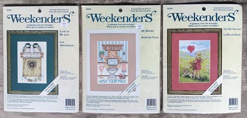 Weekenders Counted Cross Stitch Embroidery Kit LOT OF 3 - 03562 / 03566 / 03548 - Picture 1 of 18