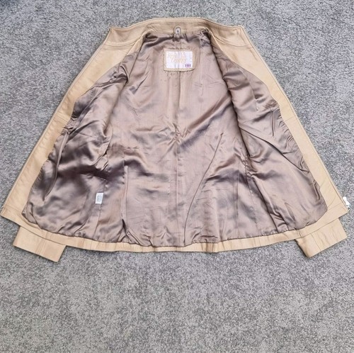 Vintage Lederjacke Beige Butterweich Biker Damen Medium Made In England - Bild 6 von 10