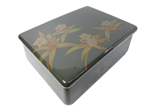 Japanese antique vintage lacquered wooden Fumibako box - Picture 1 of 8