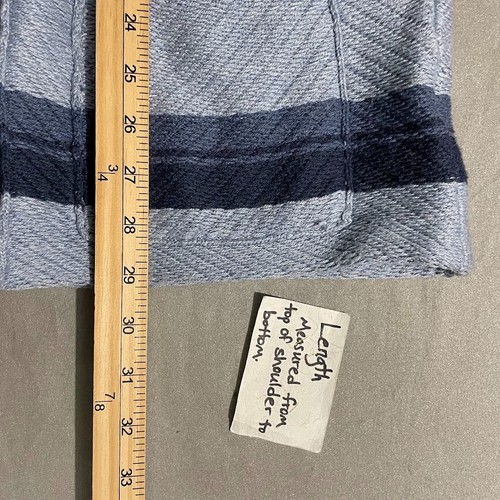 Chaps Blue Striped Size Medium Hooded Toggle Cardigan Fisherman Coastal Cowgirl - Picture 9 of 11