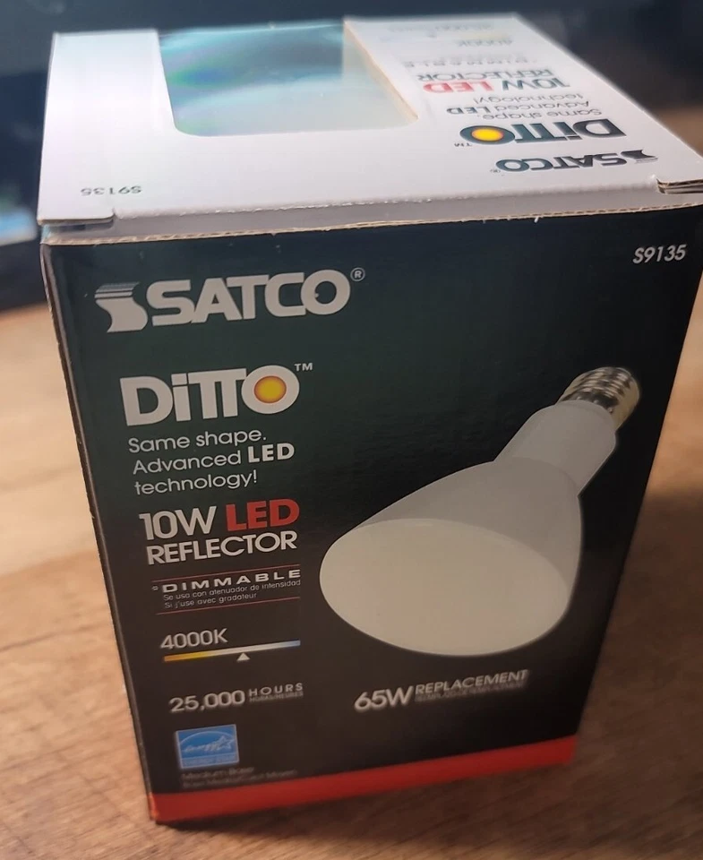 Satco S9135 - LED Lamp, Dimmable, BR30, 10W, 120V 25,000 Hours 830 Lumens White - Image 3 of 4