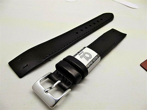 Neue x Vintage Armbänder Feste Schlaufen Schwarz oder Gold Schlaufe 18mm Uhren watch band - Bild 9 von 10