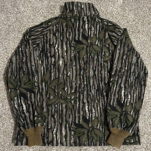 Vintage 90s Realtree Camouflage Full Zip Sweatshirt Jacket Tree Bark Camo XL - Picture 9 of 9