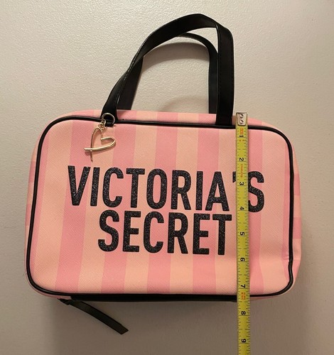 Victoria's Secret Lim. Edition Jetsetter Pink Stripe Hanging Travel Cosmetic Bag - Picture 14 of 14