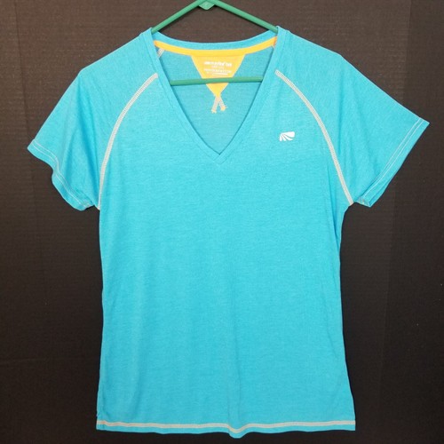 MARIKA TEK Dry-Wik Performance Tee V-Neck Activewear T-Shirt Turquoise Size XL