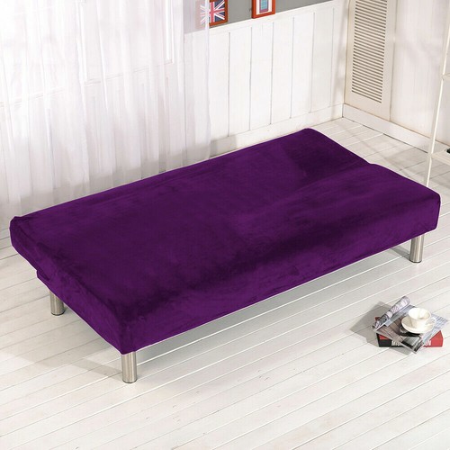 Stretch Armless Sofa Bed Cover Folding Futon Couch Slipcover/ Pillow Case - Picture 8 of 74