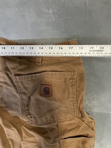 Jean Carhartt Hombre Original Pelele Carpintero Marrón Camel Lona 36x30 Trabajo - Imagen 5 de 7