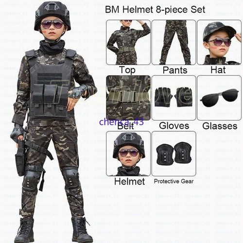 Children's Spring Autumn Camouflage Suit Special Forces Tactic Training Uniform - Picture 13 of 42