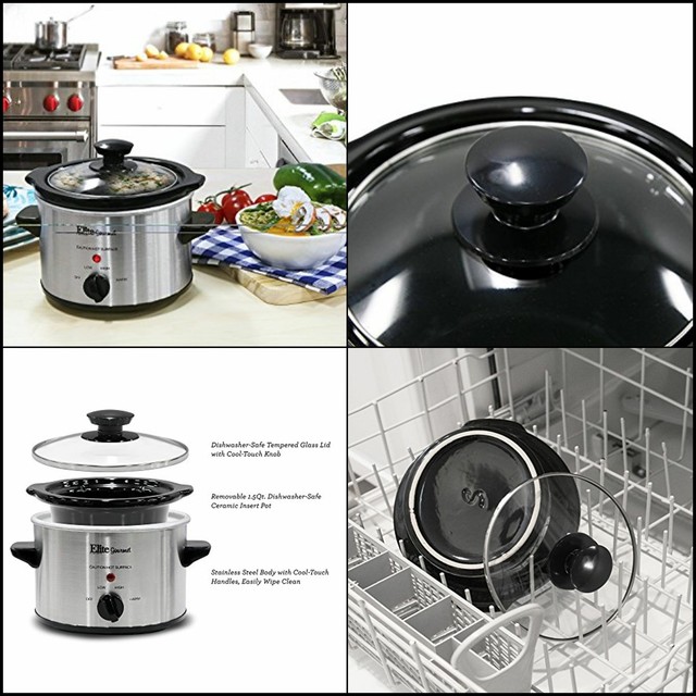 Small Slow Cooker Stainless Steel Crock Pot Mini Kitchen ...