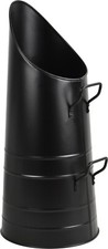 Fireside Coal Hod Plain Handle Scuttle Round Fireplace Log Wood Ash Bin Storage