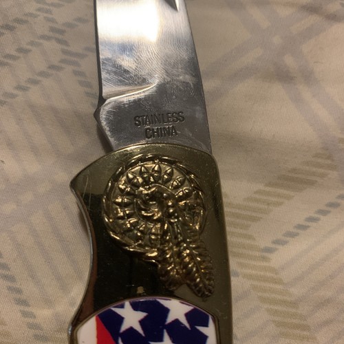 Collector knife Eagle God Bless America w/wooden case collectable - Picture 5 of 5