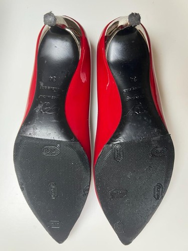 Roger Vivier Metal Heel Court Red ladies Leather Shoes Size 34 Made In Italy - Picture 7 of 7
