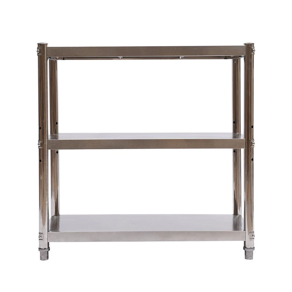 3 Tiers Kitchen Shelf Shelving Rack Restaurant Shelves Rack Stainless Steel - Image 4 of 4